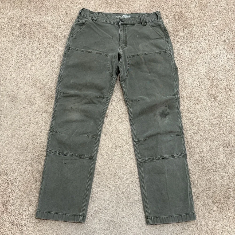 Carhartt Double Knee Workwear Pants Men's 32x30 Green Carpenter Y2K 102802-217